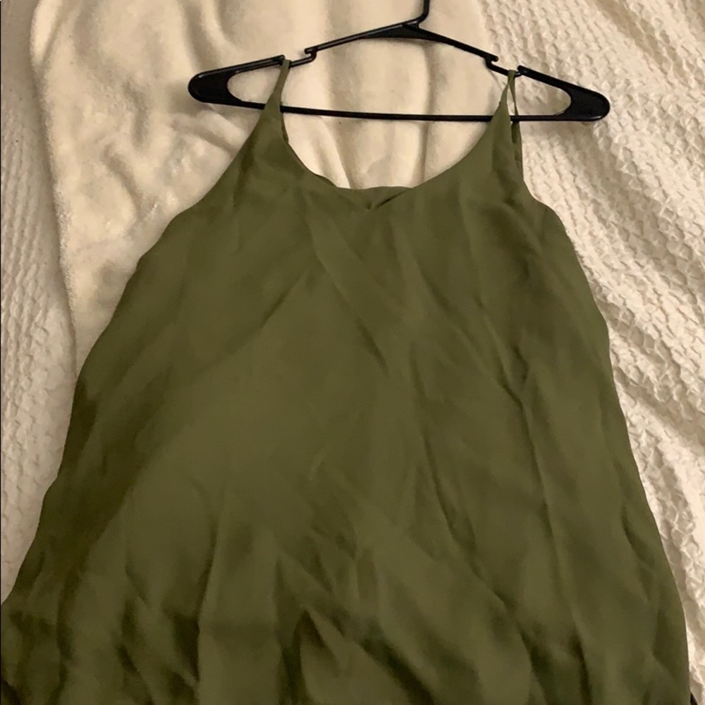 Green soft, silk like tank top.